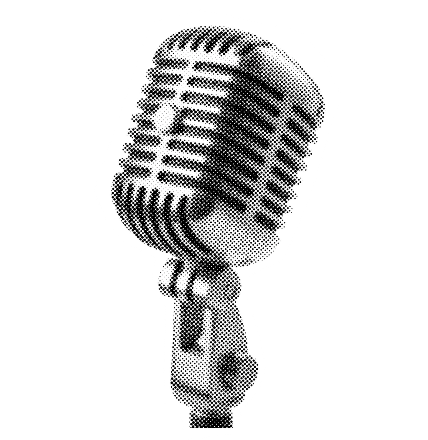 Halftone collage classic microphone element