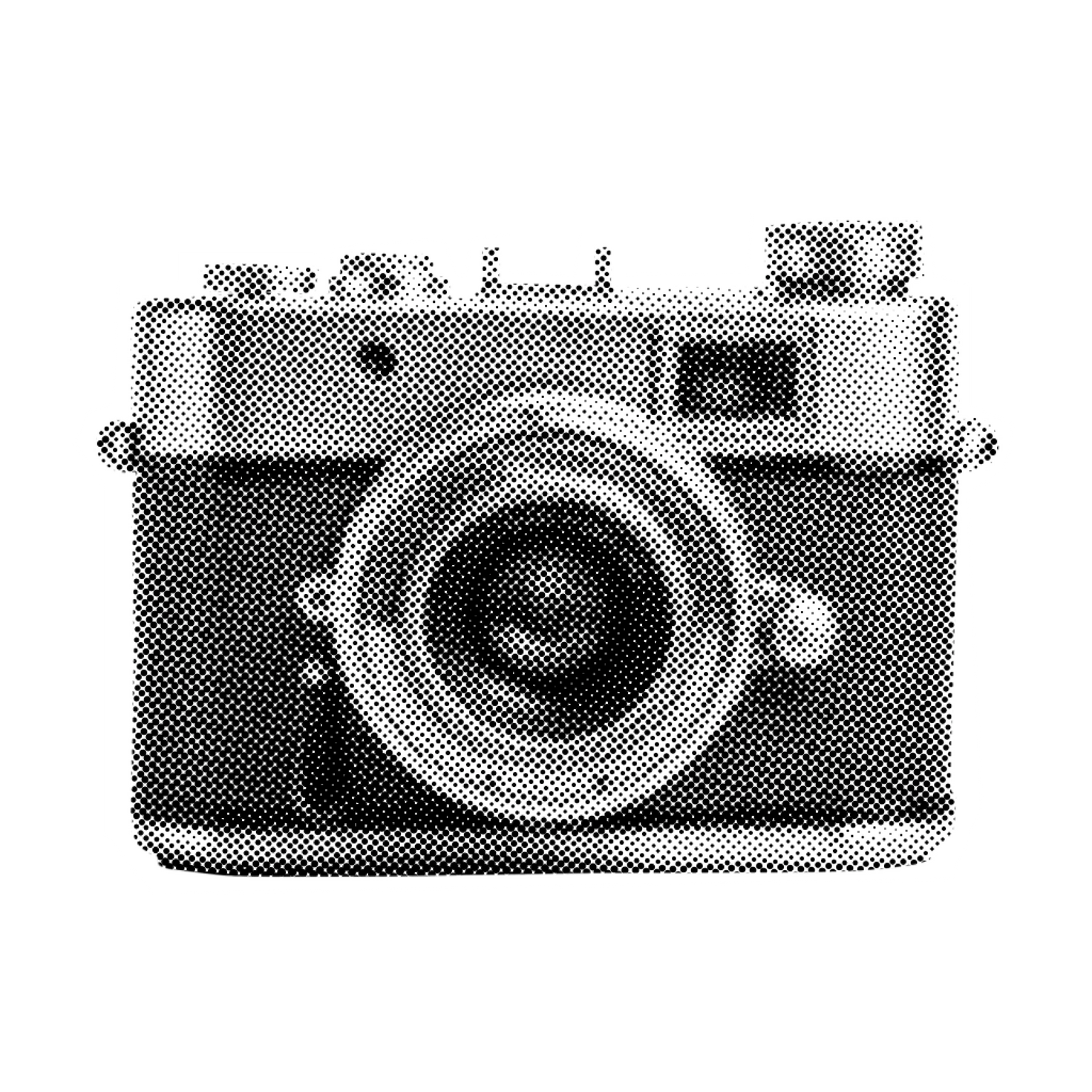 Halftone collage vintage camera element